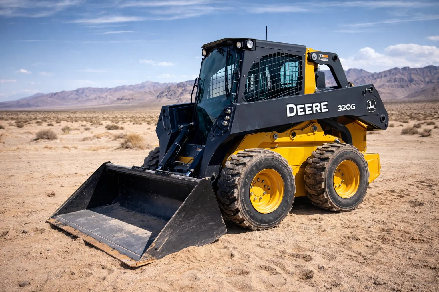 Minicargador John Deere 320G en operación - Arriendo en Antofagasta - MAOB
